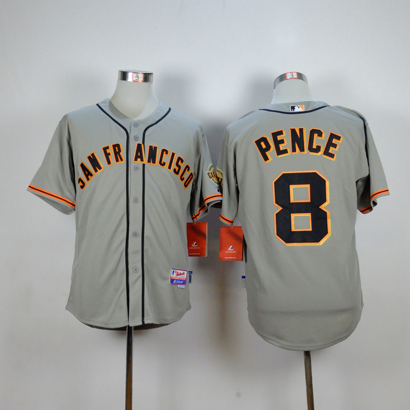 Men San Francisco Giants #8 Pence Grey MLB Jerseys